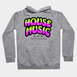 HOUSE MUSIC  - Bubble Outline Two Tone (black/pink/lime) Hoodie